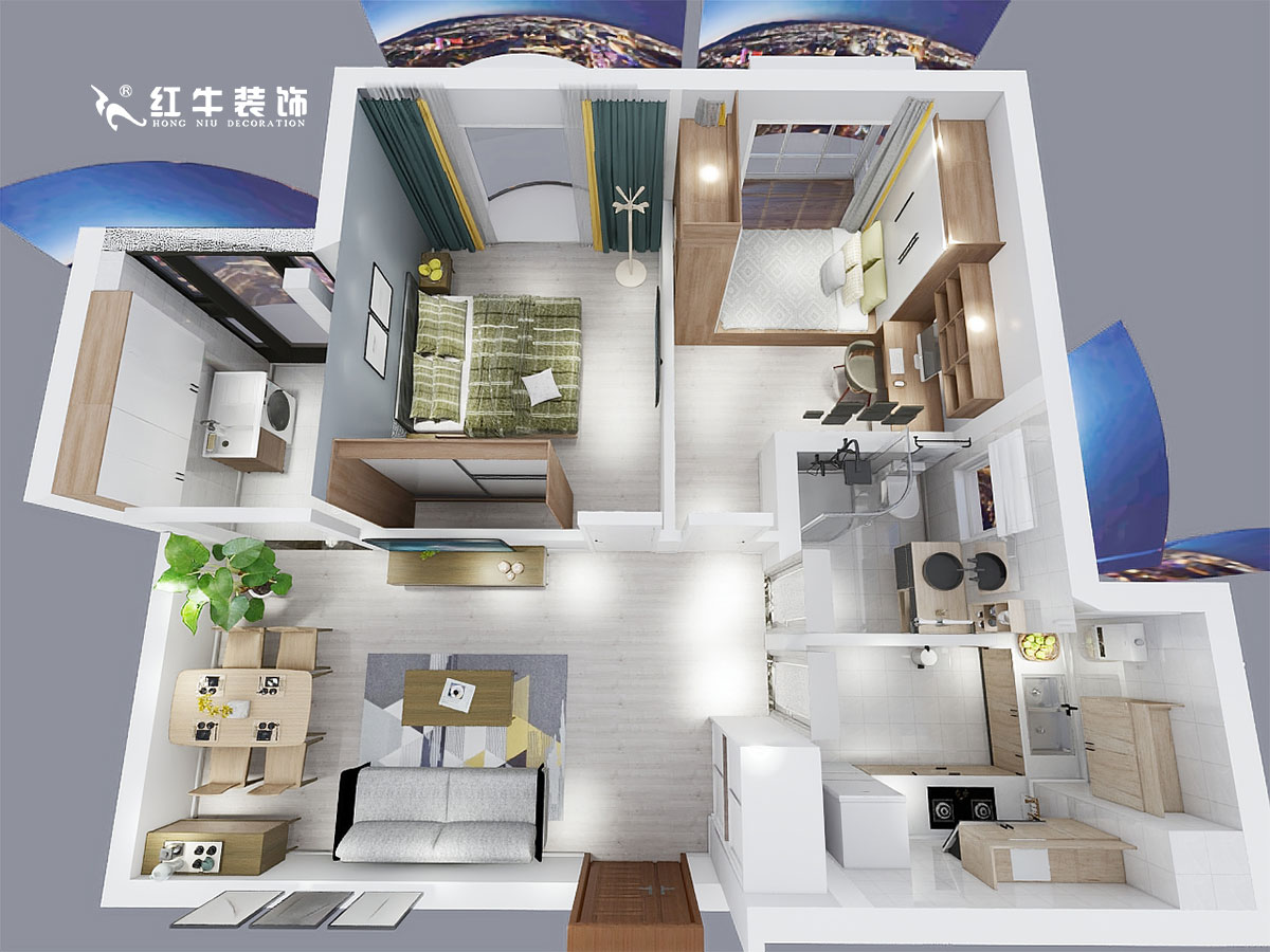 刘萍萍_逸境南苑3-3-1608-85㎡-现代简约风格00俯视图